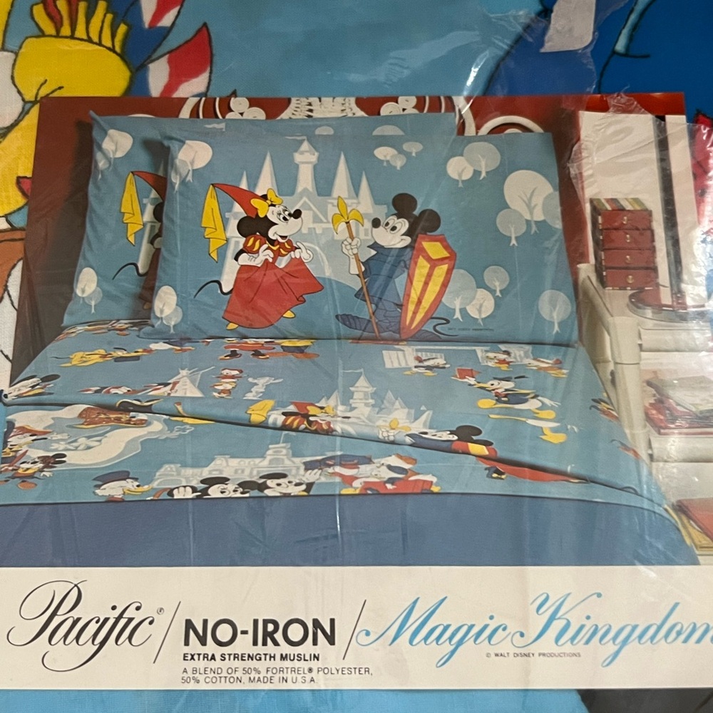 Vintage Walt Disney Productions Twin Flat Sheet
